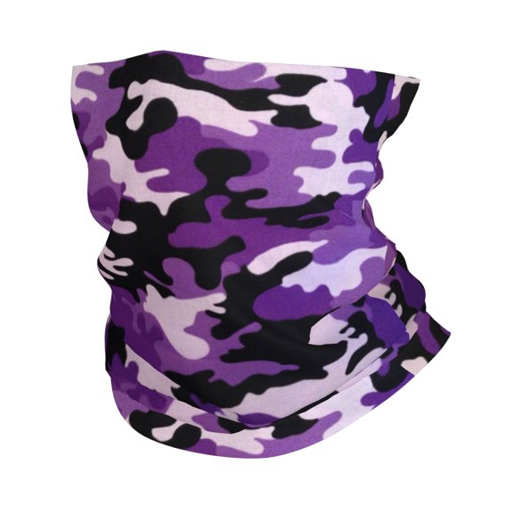 Purple Camouflage Face Mask Bandanas Neck Gaiter Headwear Magic Scarf Headband For Dust Sun Wind