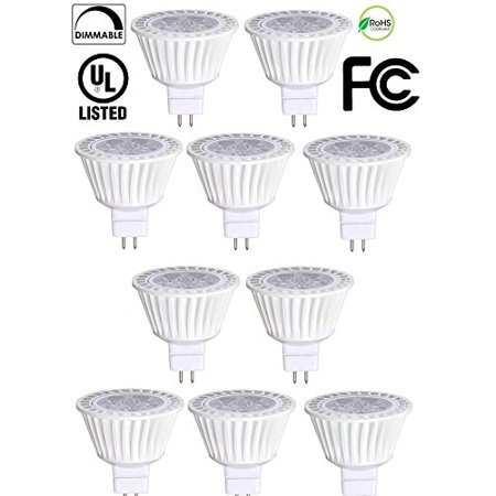 - 10 Pack Bioluz LED MR16 LED 50W Halogen Equivalent Dimmable 7w 3000K 12v AC/DC UL Listed