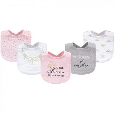 UPC: 0660168755190 | Little Treasure Baby Girl Cotton Bibs 5pk  Princess  One Size