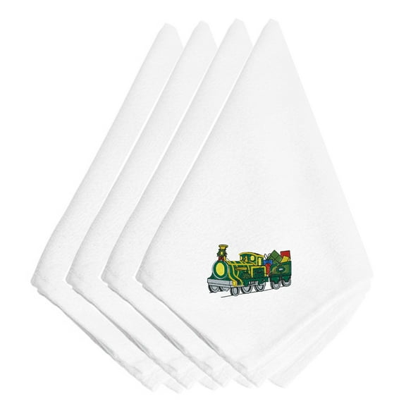 Christmas Train with Presents Embroidered Napkins Set of 4