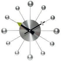 Infinity Instruments Orb Spoke Silver Analog Display Transitional 15-inch Wall Clock