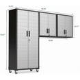 thumbnail image 3 of IKIMI 3-Piece Garage Storage Cabinet Set, Heavy Duty Metal Garage Cabinets System Workshop Set with 1* Tall Garage Storage Tool Cabinets and 2 * Wall Mounted Cabinet, Gray, 3 of 5