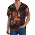 thumbnail image 3 of KLL Butterfly Sitting on a Flower Print Men's Shirt Short Sleeve Button Down Summer Cuba Beach Shirts- 3X-Large, 3 of 7