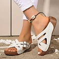 thumbnail image 3 of Dakaela Womens Sandals Dressy Summer Slides Comfortable Casual Non Slip Platform Wedge Shoes White 8, 3 of 7