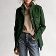 thumbnail image 2 of Kilaqueen Women's Stand Collar Short Jacket with Button Front and Flap Chest Pockets, Long Sleeve Layer for Fall, Travel and Daily Wear, 2 of 9