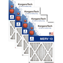 MERV 13, 16X25X1, (4 pack, $9.5/ea Filter), America’s #1 Pleated HVAC Air Filter by KorganoTech