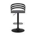 thumbnail image 3 of Armen Living Adele 25-32" Modern Faux Leather Swivel Bar Stool in Gray/Black, 3 of 10