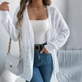 thumbnail image 5 of Tawop Woman Cardigans With Pockets Autumn Casual Solid Colour Skeleton Long Sleeve Sweater Cardigan Tops S, 5 of 7
