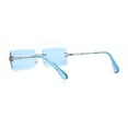 thumbnail image 4 of 90s Classic OG Rapper Rimless Pop Color Lens Sunglasses Gold Blue, 4 of 4