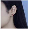 thumbnail image 2 of Dazzlingrock Collection Round Ruby Floral Style Pushback Stud Earrings for Women (Color Red, Clarity Highly Included) in 14K Rose Gold, 2 of 4