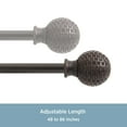 thumbnail image 6 of Kenney Woven Ball 48-86" Steel Adjustable Curtain Rod, 5/8" Dia., Weathered Brown, 6 of 6