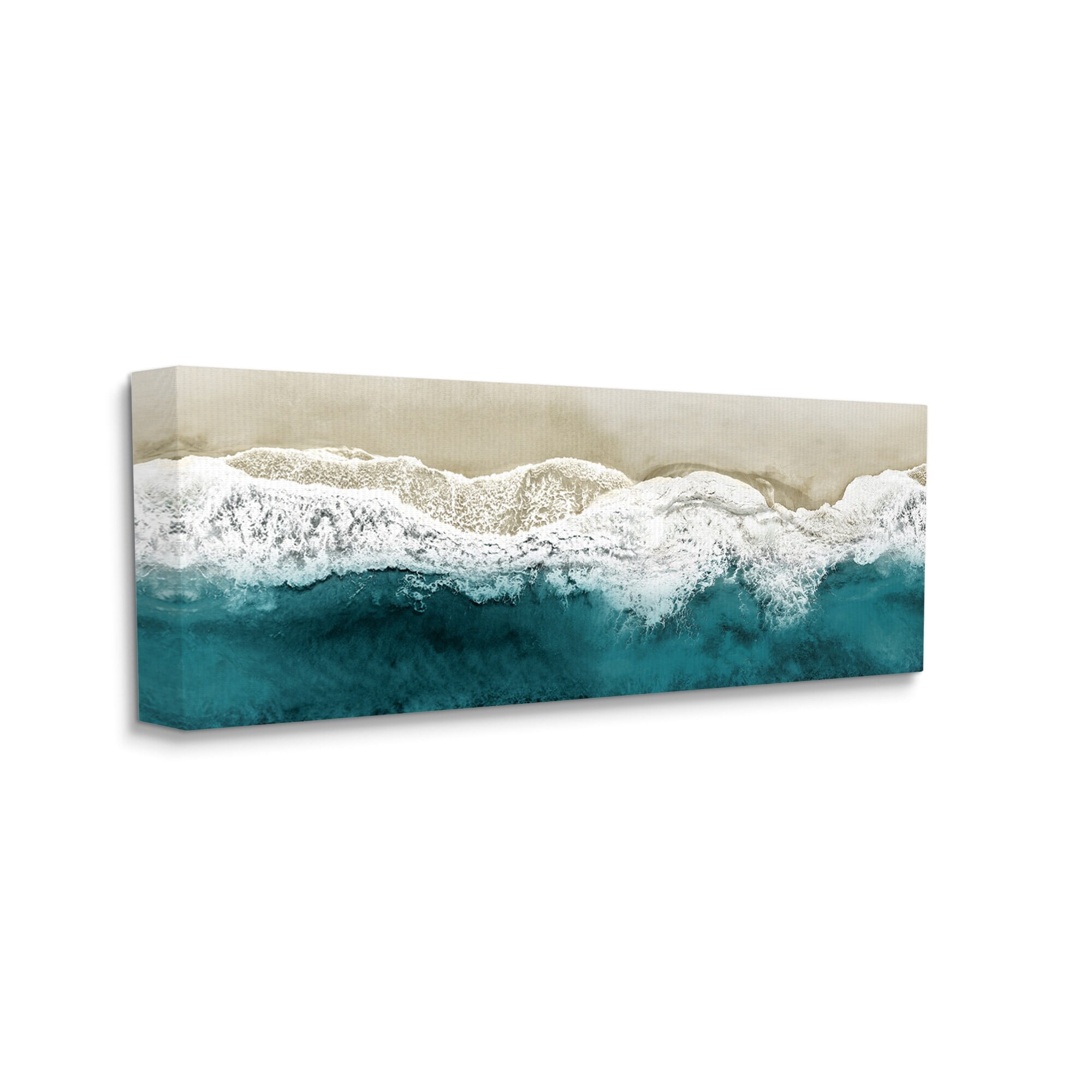 Stupell Industries Foamy Beach Coast Deep Blue Ocean Water, 48 x 20,Design by Maggie Olsen