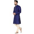 thumbnail image 5 of SKAVIJ Men's Kurta Pajama Set for Men Indian Traditional Wear Party Dress Blue L, 5 of 6