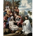 thumbnail image 2 of van Scorel, Jan 12x14 White Modern Wood Framed Museum Art Print Titled - Lamentation of Christ with a Donor, 2 of 4
