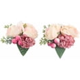 thumbnail image 2 of Nvzi 2Pcs Wedding Rose Wrist Flower, Wedding Bridal Bridesmaid Wrist Corsage Artificial Rose Hand Flower Decor for Wedding Prom(Pink), 2 of 4