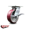 thumbnail image 2 of 6 Inch Heavy Duty Poly on Aluminum Caster with Roller Bearing and Brake SCC, 2 of 2