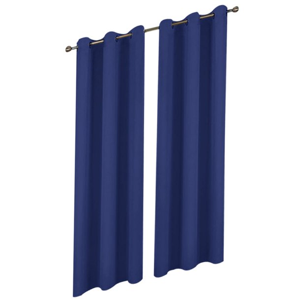 Bearachild 2 uds., cortina opaca moderna para ventana del hogar, sala de estar, dormitorio, diseño de ojal de microfibra, parasol, cortina opaca para Decoración del hogar azul Bearachild HA000580-02B
