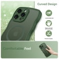 thumbnail image 5 of VENINGO Case for iPhone 16 Pro Max 6.9",Compatible with Magsafe,Wavy Frame Hard Translucent Matte Back Cover,Slim Shockproof Protective iPhone 16 Pro Max Case,Green, 5 of 7