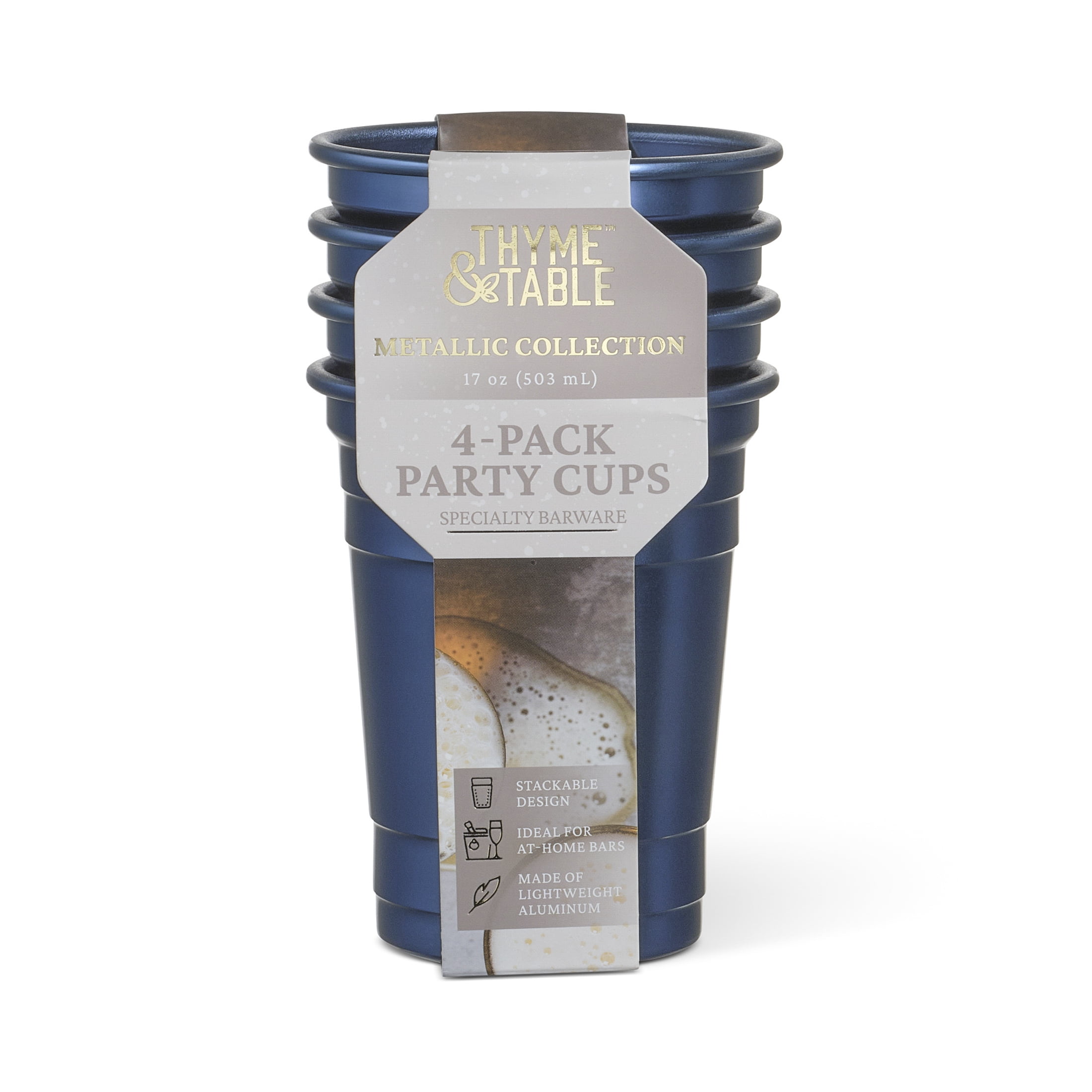 Thyme & Table 4-Pack 17 oz Blue Party Cups