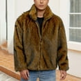 thumbnail image 6 of Yangnuo Mens Fashion Trendy Warm Furry Cardigan Jackets Mens Warm Faux Furry Coat Jacket Winter Turn Down Collar Outerwear, 6 of 6
