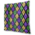 thumbnail image 3 of GZHJMY Mardi Gras Throw Pillow Covers Fleur De Lis Glitter Zigzag Pillowcase Sofa Carnival Party Decor Back Cushion Case 2 Pack Fat Tuesday Gift 16" × 16", 3 of 5