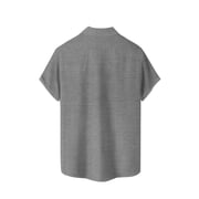 YDDIAN Men's Cuban Guayabera Casual Shirts Button Down Short Sleeve Dress Shirt Summer Beach Mexican Tops Dark Gray L