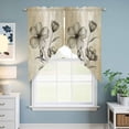 thumbnail image 6 of Yellow Beige Flower Kitchen Window Curtains, Swag Curtains Valance for Bedroom Living Room Bathroom, Farmhouse Shabby Chic Wildflower Rod Pocket Window Treatment Curtain Block Drapes 2 Panels 36"x45", 6 of 9