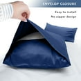 thumbnail image 2 of Queen Size 400 Thread Count Cotton Pillowcases Set of 2, Solid Percale Envelope Closure Pillow Cases by SimpleField - Soft, Smooth & Breathable ( Navy Blue, 20 x 30 inches), 2 of 6