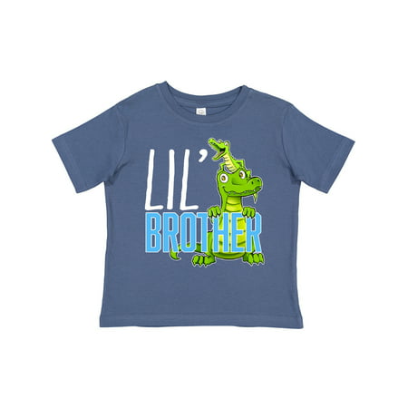 

Inktastic Lil Brother with Cute Green Alligators Gift Toddler Boy or Toddler Girl T-Shirt