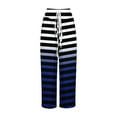 thumbnail image 5 of Pants for Women, Womens Fashionable Striped Printed Drawstring Wide Leg Pants, 5 of 5