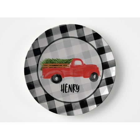 Buffalo Plaid Truck | Christmas | Gift Idea | Personalized | Dishwasher Safe | Oven Safe | Microwave Safe | ThermoSaf®