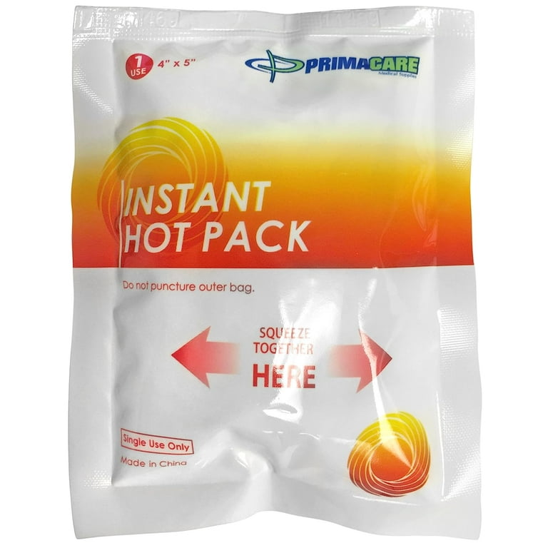 Primacare PHP-45 24 Pack Instant Heat Packs for Emergency Heat Therapy, Portable and Disposable Hot Packs, Woven Protective Cover, 4 x 5 Inches