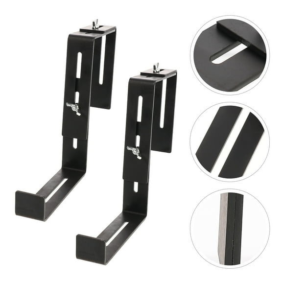 YEAHIBABY 1Set Black Flower Pot Shelf Iron Holder for Railings and Balcony Plant Display