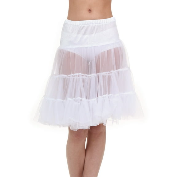 Adult White Knee Length Crinoline