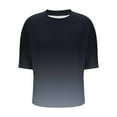 thumbnail image 4 of Lmnyox Crew Neck T Shirt for Women Half Sleeve Gradient Print Tee Shirt Casual Loose Summer Tops with Pocket, 4 of 7