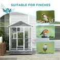 thumbnail image 5 of Barara King Bird Cage, Bird Habitat Small Animal Travel Cage,64.5" Wooden Bird Cage Aviary, Flight Cage with 4 Perches, Nest and Slide-Out Tray, Gray, 5 of 11
