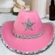 thumbnail image 2 of Sombrero de vaquero jinwen para mujer verano accesorios Rosado, 2 of 8