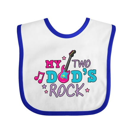 

Inktastic My Two Dads Rock with Guitar Gift Baby Girl Bib