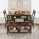 thumbnail image 1 of Yeshouse Mesa de comedor para 4 con el banco y 2 sillas, mesa de cocina Rectangular con Rack de vino para el pequeño espacio, apartamento, 1 of 8