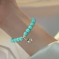 thumbnail image 4 of opvise Women Bracelet Faux Turquoises Owl Jewelry Beaded Long Lasting Bangle Jewellery Gift, 4 of 8