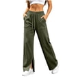 thumbnail image 2 of AloohaidyvioNo Boundaries Womens Wide Leg Fleece Lined Sweatpants Fall Winter Casual Sweat Pants with Pockets, 2 of 9
