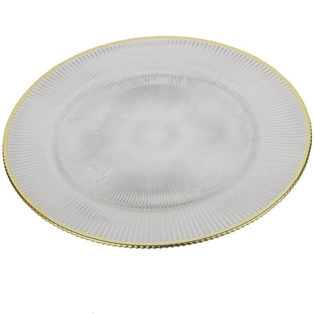 

A and B Home A&B Home Gold Rim Glass 13-inch Plate