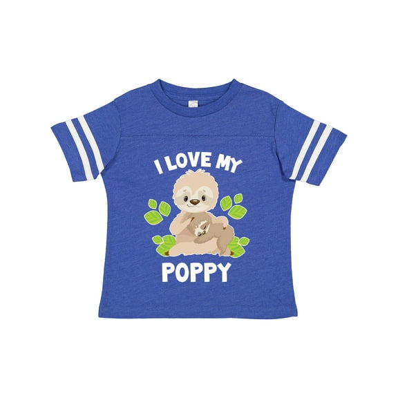Inktastic Cute Sloth I Love My Poppy with Green Leaves Boys or Girls Toddler T-Shirt