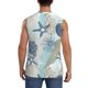 thumbnail image 4 of Fotbe Algae Corals and Seashells Men's Camiseta sin Mangas Estampada para Hombres, Playera Casual para Gimnasio, Entrenamiento, Playa-3X-Large, 4 of 7