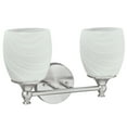 thumbnail image 3 of Aspen Creative 62142, Two-Light Metal Bathroom Vanity Wall Light Fixture, 13" Wide, Transitional Design in Brushed Nickel with Faux Alabaster Glass Shade, 3 of 6