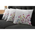 thumbnail image 2 of Ambesonne Floral Throw Pillow Cover 4 Pack, Amaranth Flower Pattern, 16", Multicolor, 2 of 6