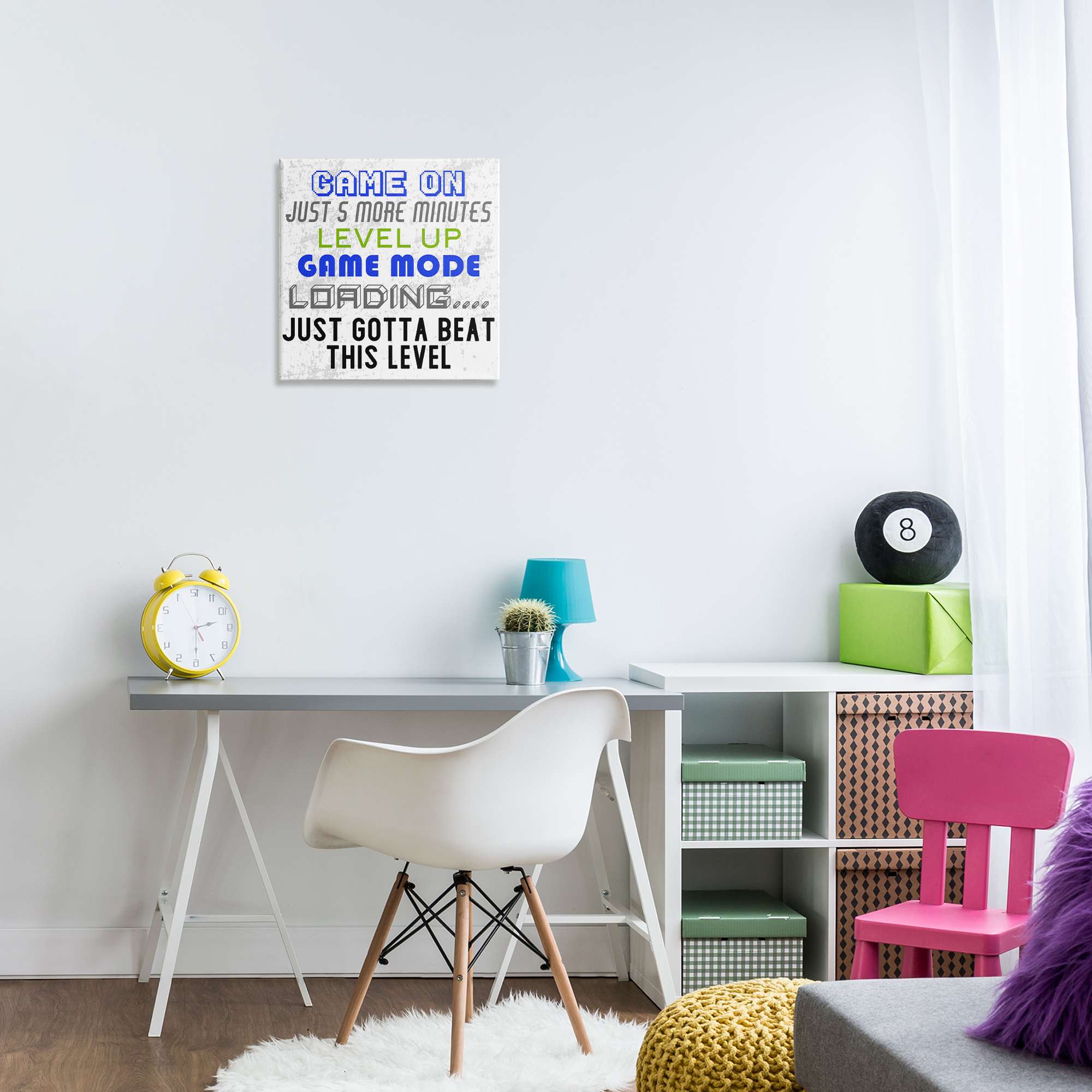 Stupell Industries Game Mode Phrases Entertainment Painting Wrapped Canvas Art Print Wall Art, 17 x 17
