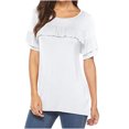 thumbnail image 2 of Palato Womens Plus Size Tops,Fashion Women Casual Round Neck Pullovers Short Sleeve Blouse T-Shirt Tops, 2 of 6