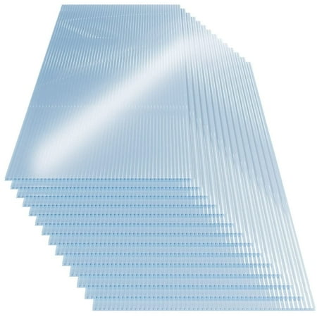 LZBEITEM 14 Pieces Set 2' (W) x 4' (L) Polycarbonate Panel,Twin-Wall Polycarbonate Sheets Waterproof UV Protected Reinforced Clear Sheets for Greenhouse, Outdoor, Plant Stand Roof