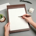 thumbnail image 5 of Leather Clipboard with Pen Holder for A4 Letter Size, Smooth Writing Magnetic Profile Clip Board for Drawing, Professional Paper Folder Board for Office and Artists,Brown, 5 of 9